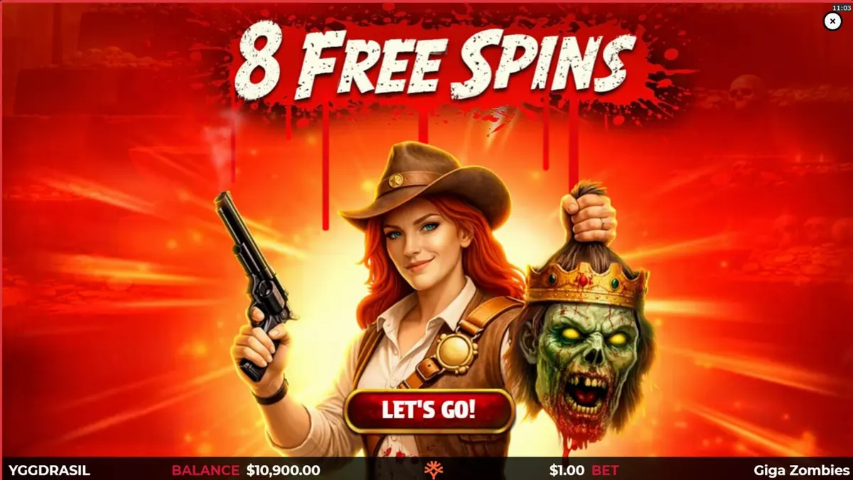 Tampilan visual slot Giga Zombies dengan suasana hutan kuno dan elemen horor